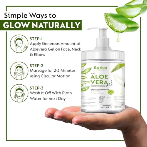 Image of pure aloe vera gel |for skin hair | hydrating moisturizing | cooling anti-inflammatory | aloe vera gel 1ltr
