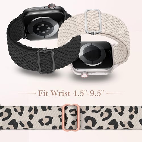 Image of Delidigi Stretchy Bands Compatible for Apple Watch Band Women 40mm 38mm 41mm 42mm 44mm 45mm 46mm 49mm, Nylon Braided Straps for iWatch Series 11 10 9 8 7 6 SE 5 4 3 Ultra 3 2 1