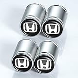 FInnrl Tire Valve Stem Caps,Metal Air Valve Cap,Universal Stem Covers for Honda CR-V CRV Pilot EX EX-L Touring Accord Civic Pilot Logo Styling Decoration Accessories,4 Pcs Silver