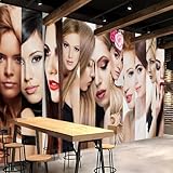 Hair Salon Wallpaper 144' x 100', Trend Peel and Stick Wall Murals, Removable Self-Adhesive Canvas Mural for Beauty Salon Background Barber Shop Wall Decor