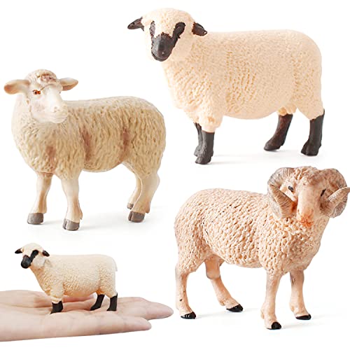 5 Pcs Sheep Figurines Realistic Plastic Lamb Farmyard Animals Figures For Cake Toppers Party Home Decor Birthday Gits #TOP1