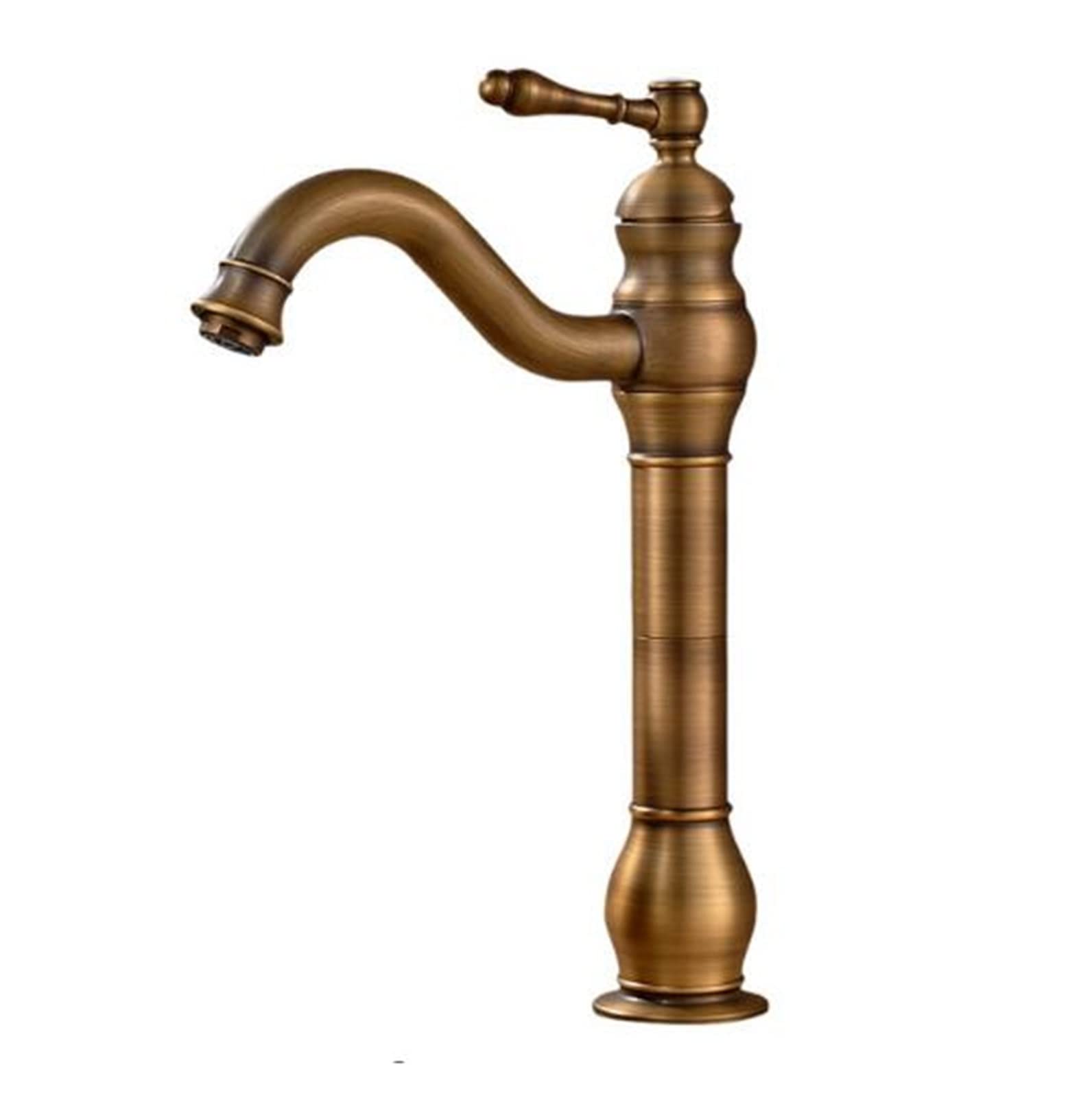 Robinet de lavabo bronze antique en cuivre pur pour salle de bains rétro