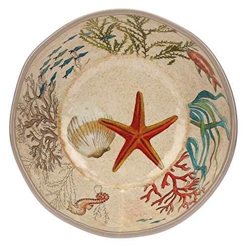 Nador - Ensaladera con diseño de Vida Marina, 100% melamina, 28 cm