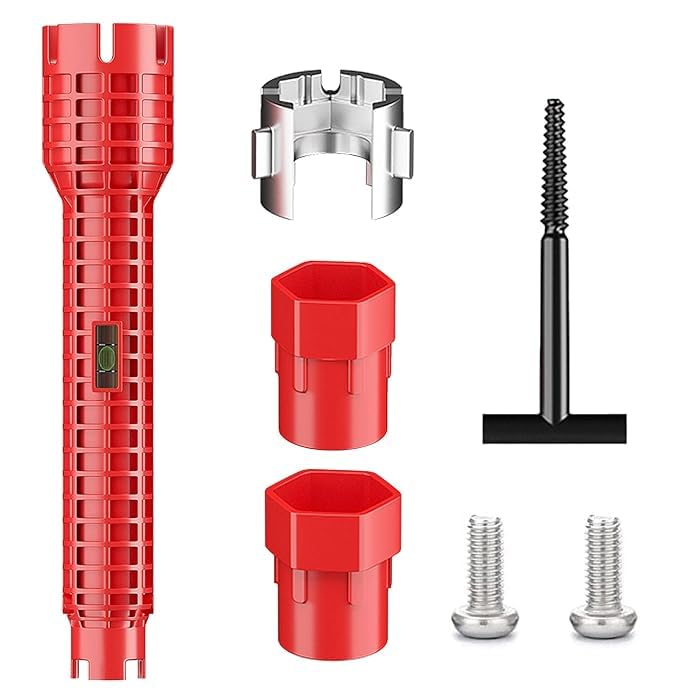 NityaEcommerce nitya 8 in 1 Sink Multi-Water Pipe Wrench, Faucet & Sink Tap Spanner Multi-Function Basin Wrench for Kitchen Bathroom Plumbing Repair Faucet Wrench Sink Installer Tool (Red) (B0CLZPG2W9) Amazon Price History, Amazon Price Tracker