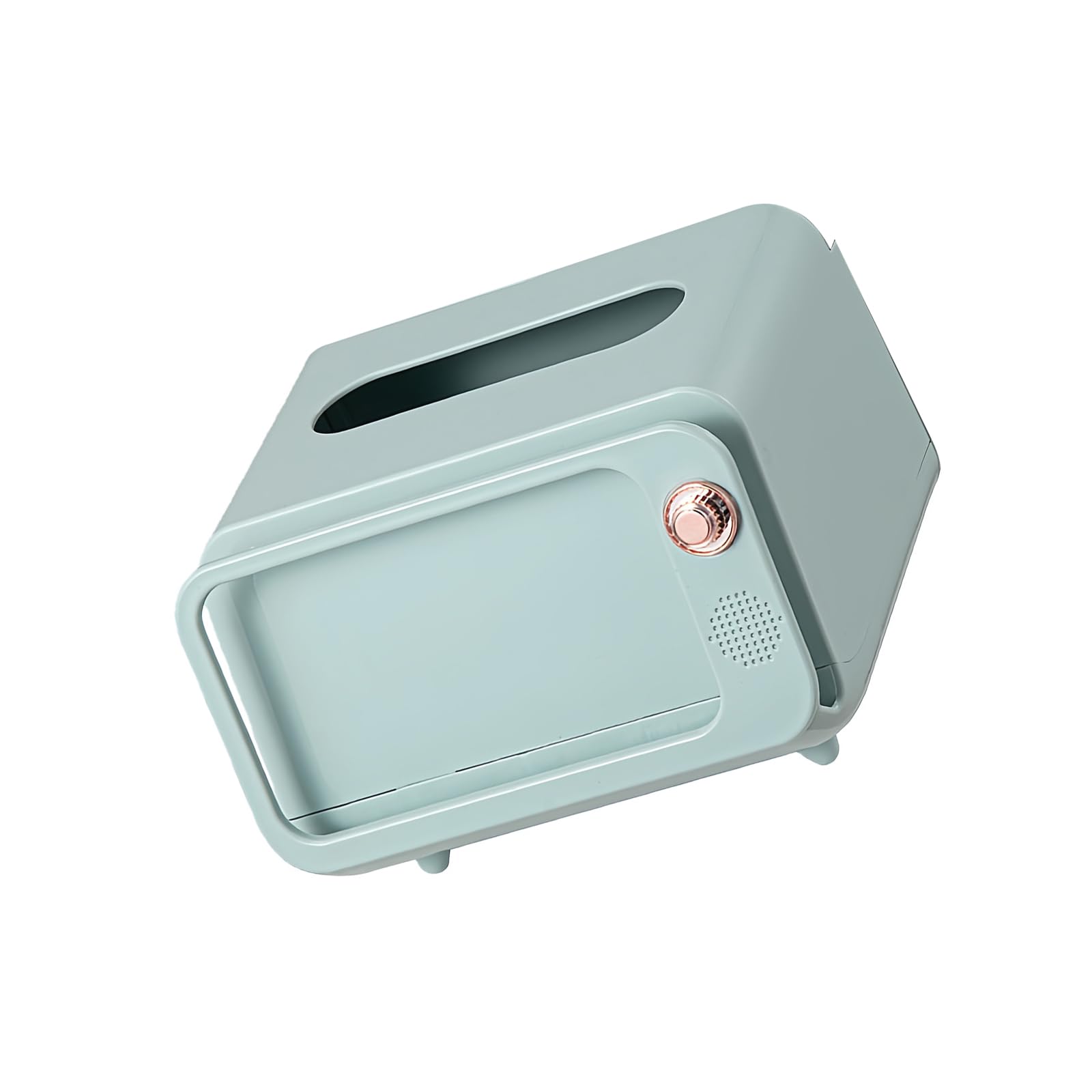 CAZSTYK Sturdy PP Materials Tissue Box Holder Featuring Televisions Design Cream Finish and Phone Stand Function in Multiple Colors Multipurpose Use