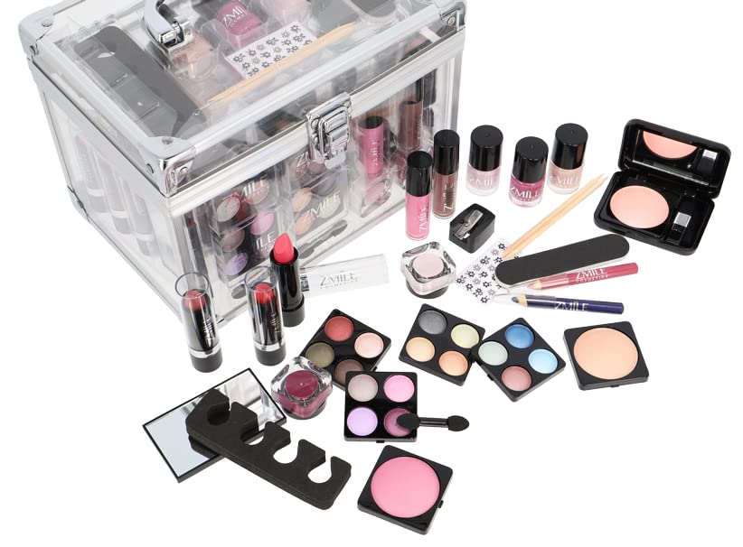 ZMILE COSMETICS Acrylic Transparent Cosmetic Case Vegan Cosmetics with Make-Up - Make-Up Set for On the Go for Traveling and as a Gift - Image 2