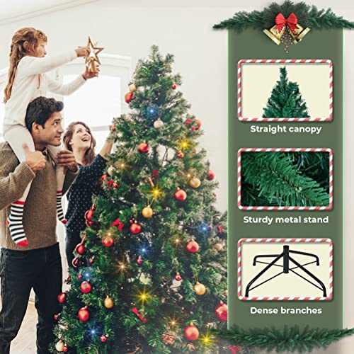 OUSFOT Albero di Natale185CM con luci 250 LED 8