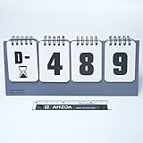 D Day Modern Calendar with AHZOA Mini Ruler, Countdown Standing Desk Calendar, Reversible Tent Type,...