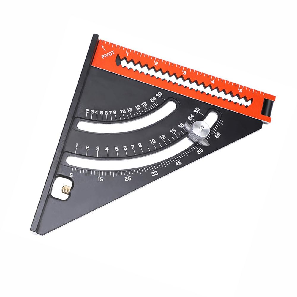 Regla triangular plegable, herramienta de carpintería de aleación de aluminio, ajuste ajustable, goniómetro de precisión para carpintero, ingeniero, arquitecto (6 pulgadas)