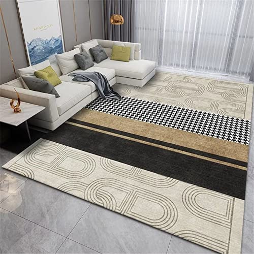 Moquette salon gris rayé et grand tapis bureau doux design 160x200