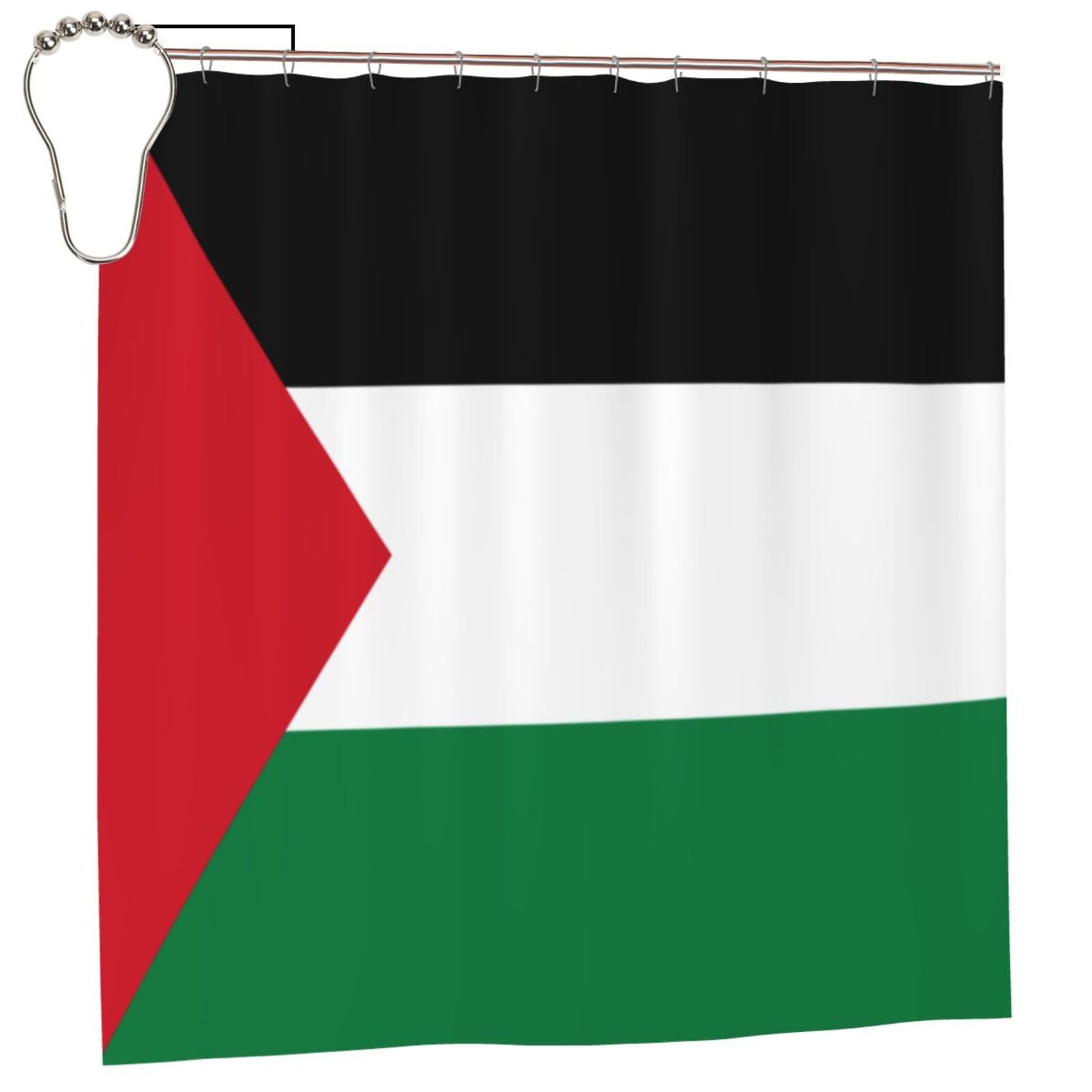 Klgrtjhk Iron Flag Of Palestine Shower Curtain 72X72in Bathroom Curtain﻿