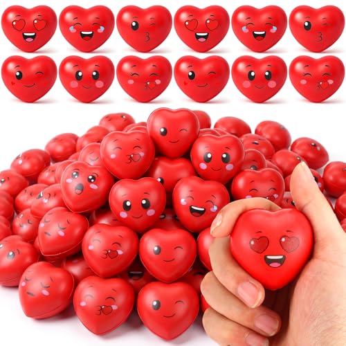 Libima 80 Pcs Valentine's Day Heart Stress Ball with Fun