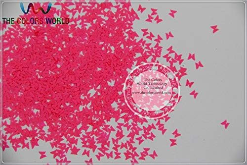 FN-9 Solvent Resistant Neon Pink Color Butterfly Bowknot Shape Glitter for Nail Polish and DIY Decoration 1Pack =50g