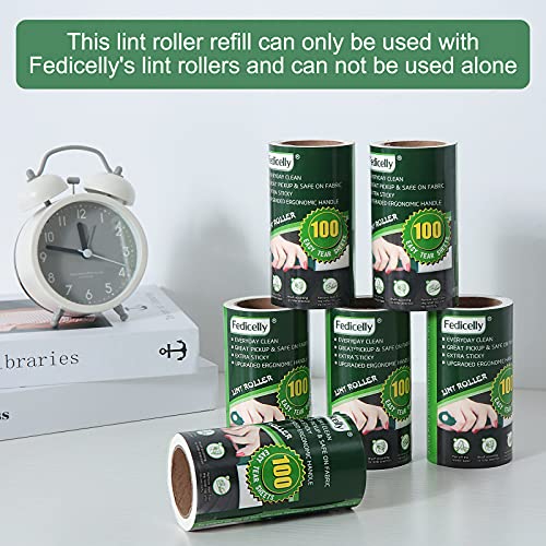 Fedicelly Lint Rollers Pet Hair Extra Sticky Refills,Mega Value Set 600 Sheets For Cat And Dog Hair Removal,100 Sheets Per Roller (Pack Of 6) #TOP5