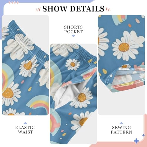 Pajama Bottoms, Pajamas Long Pant Daisy Flowers Rainbow Lounge Wear Casual Sleep Pants Soft Pjs Sleepwear4