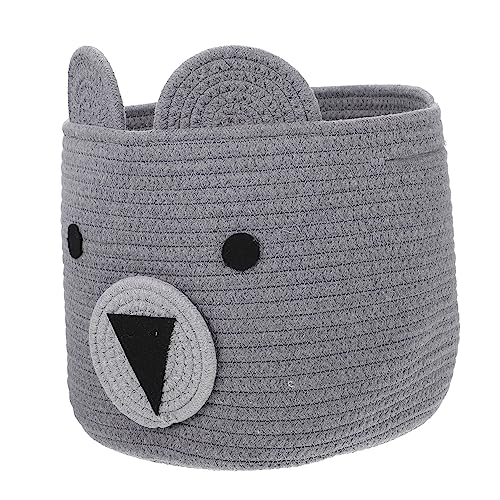 SOLUSTRE Adorable Cartoon Bear Storage Basket Creative Rope Organizer for Sundries Home Accessories Lightweight Stable Design for Living Room Bedroom Nursery
