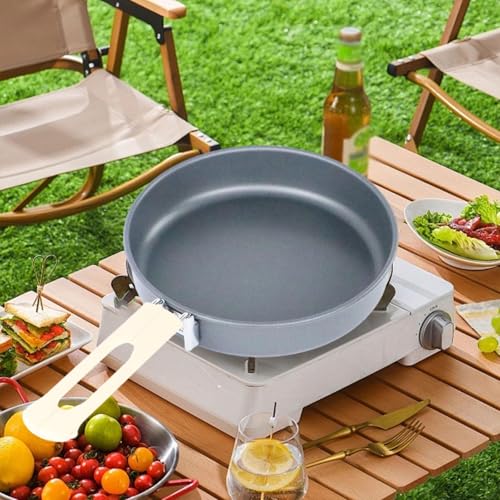 Camping Frying Pan Non Stick Skillet Multifunctional Portable Heat Resistant Folding Handle Flat Griddle Pan for RV Barbecue2