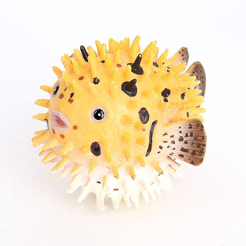 zalatiSimulation Pufferfish Toy Figurine Realistic Plastic Wild Pufferfish Sea Animal Figurine Model for Collection Science Educational Prop Fun