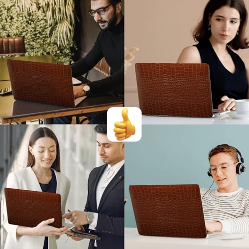 Carcasa MacBook Pro 15 efecto cocodrilo marrón con funda y protector teclado 6