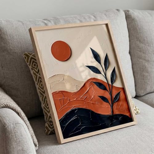 Image of kotart Boho Wall Art Home Decoration | Aesthetic Floral Paintings With Frame For Living Room Bed Room Hotel Wall Decor Digital Reprint (19x25 inch)
