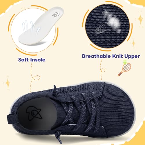 Image of LeIsfIt Toddler Shoes Girls Boys Wide Shoes Kids Zero Drop Minimalist Sneakers Barefoot Slip on Tennis Sneakers