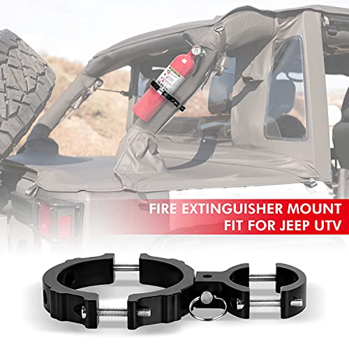 1PCS Fire Extinguisher Mount, EBESTauto Compatible for Adjustable Jeep Fire Extinguisher Bracket Fit for 3 Inch or 3.25 Inch Fire Extinguisher Bottle Bracket fit for UTV with 1.75''-2'' Round