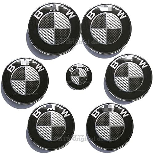 7pcs Emblem Black Center Wheel Caps: Carbon Fiber Black Emblem 4pcs Wheel Center Caps 68mm, 1pcs Hood Emblem 82mm, 1pcs Trunk Logo 74mm, 1pcs Steering Wheel Decal 45mm 7pcs Emblem Black Center Wheel Caps: Carbon Fiber Black Emblem 4pcs Wheel Center Caps 68mm, 1pcs Hood Emblem 82mm, 1pcs Trunk Logo 74mm, 1pcs Steering Wheel Decal 45mm