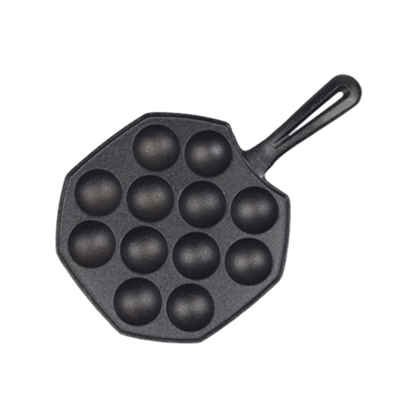 Qusinfc 14 Cavity Iron Takoyaki Pan Half Sphere Octopuses Ball Maker for Stovetop Oven Grills Safe Kitchen Cooking Tool Nonstick Takoyaki Grilling Pan