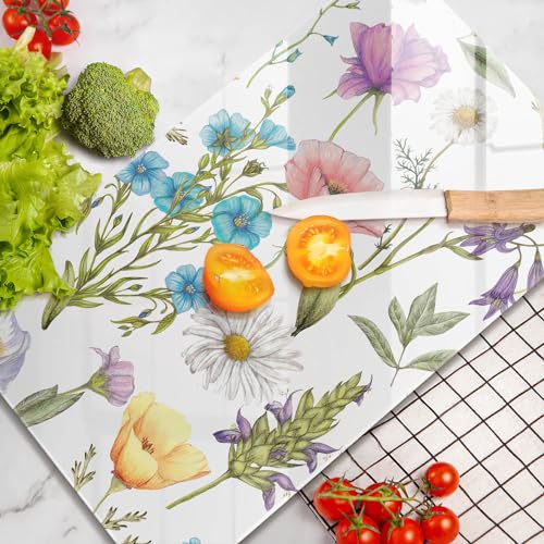 Planche à découper fleurs Wallfluent pour embellir votre plan de cuisson