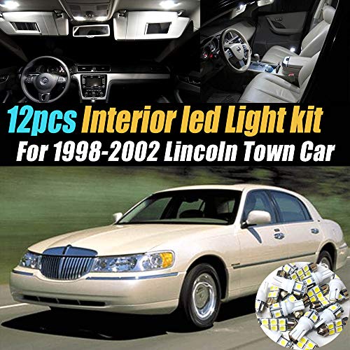 12Pc Kit de Bombillas LED Interiores 6000K para Lincoln miniatura 1
