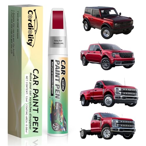 Image of Car Touch Up Paint Ruby Red Metallic(RR) for Ford, Color Accurate Car Scratch Repair Remover Pen Fix Auto Paint Chips and Nicks