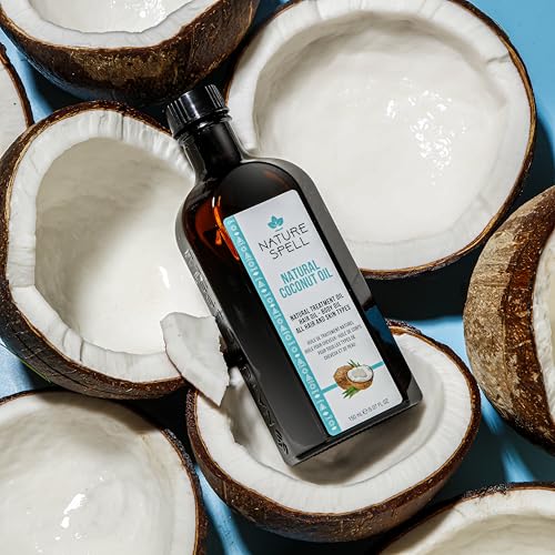 Nature Spell Coconut Oil for Hair with Pump Dispenser Pre-Diluted Oil to Deeply Moisturise & Repair Damaged Strands - Image 3
