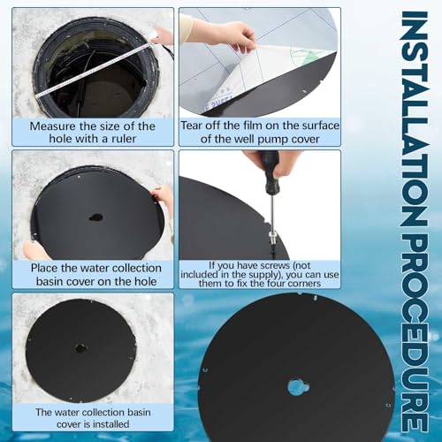 Image of 20.5 Inch Sump Pump Cover Plastic Submersible Sump Basic Cover Black Septic Tank Lid for Water Pump Basin Bucket Outdoor Well(Hole)