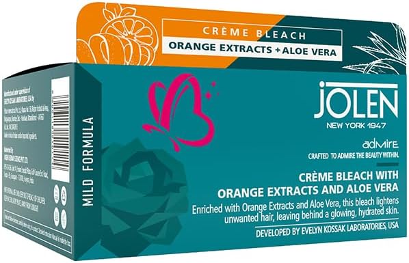 Jolen New York Creme Bleach with Orange Extracts and Aloe Vera, 40gm