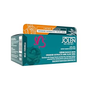 Jolen New York Creme Bleach with Orange Extracts and Aloe Vera, 40gm
