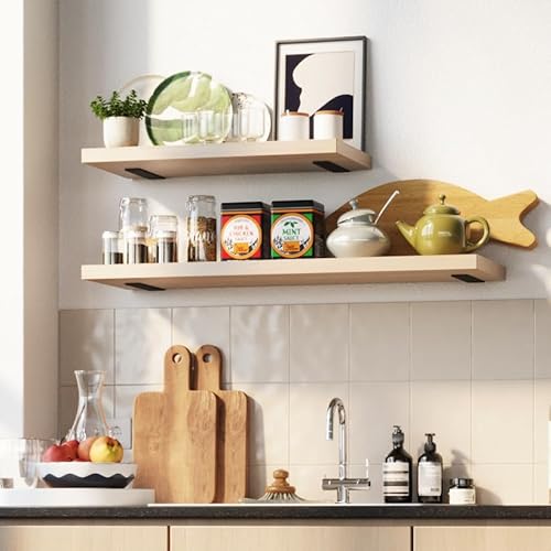 Orbeto Heavy Duty Floating Shelf Bracket (6 Inch-6 Pack) With (1/4"-Thick) Metal Black thumb #2