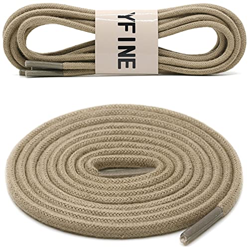Yfine 31.5" Inch Round Waxed Dress Shoes Shoelaces Boots Shoe Laces Khaki (2 Pair) #TOP1