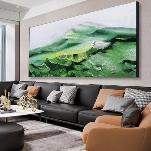 Impression sur toile grand format texture neige et vert KEBIA paysage d'art mural