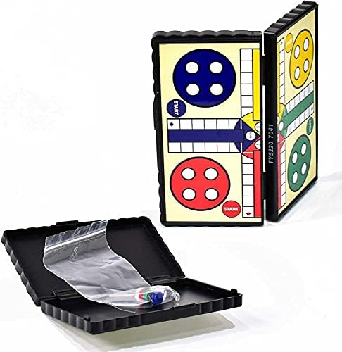 4 Magnetic Miniature Travel Board Games Ideal Road Trip Entertainment Chess Draughts Ludo Snakes and Ladders Foldable Easy to Store Away Individually Boxed Great Gift for Kids