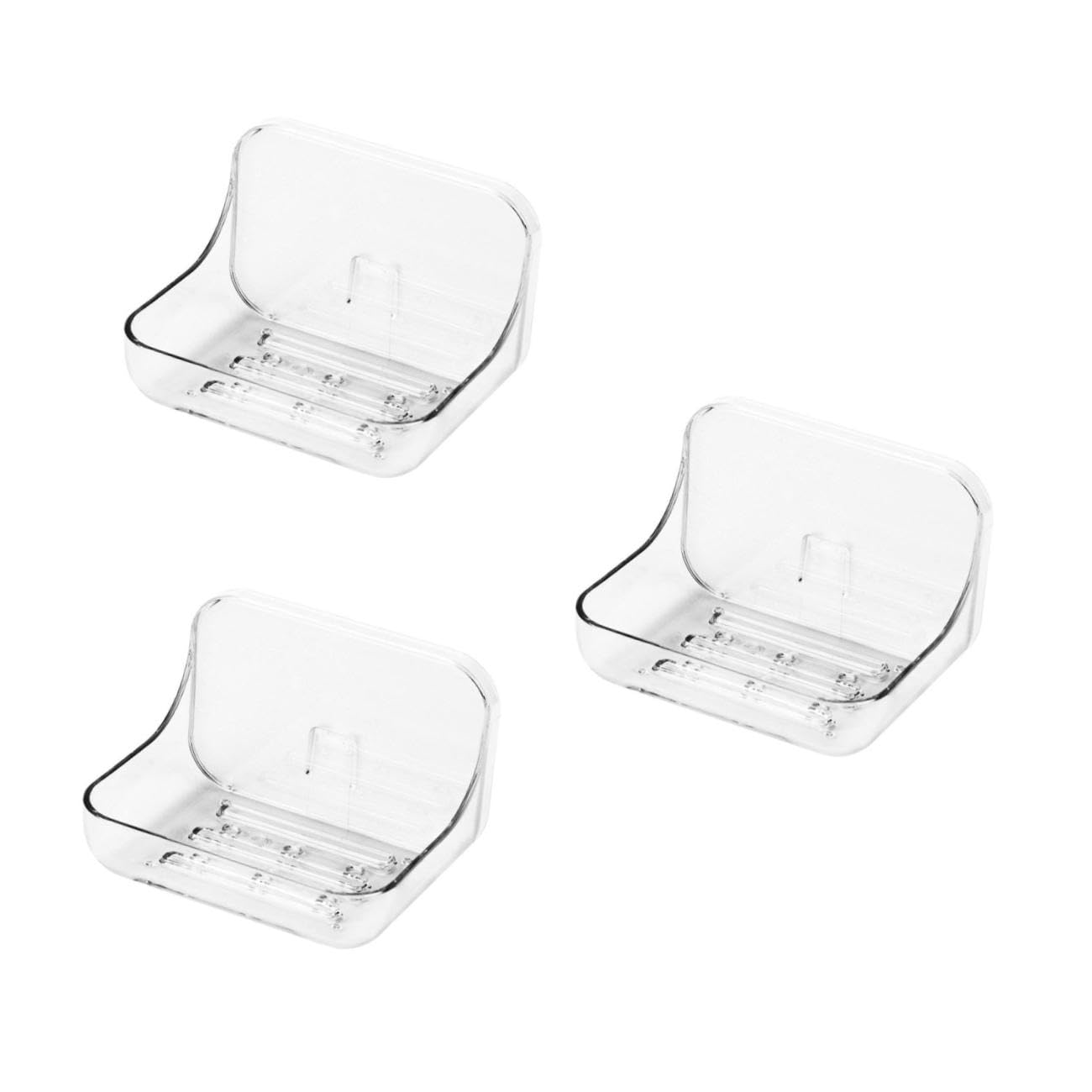 ULTECHNOVO 3stücke Selbstklebender Seifenhalter Für Badezimmer Wandmontierter Wasserdichter Abtropfender Seifenspender Bohren Transparent Wiederverwendbar Installieren Für Dusche
