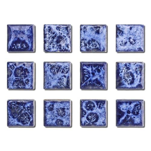 12 imanes decorativos de cerámica azul degradado miniatura 1