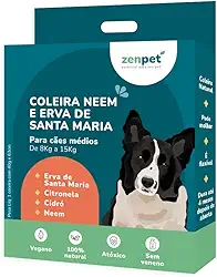 Coleira Neem e Erva de Santa Maria para Cães Médios Zenpet