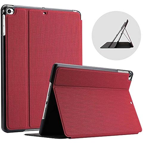 ProCase for iPad 9.7 Inch 2018 2017 (6th and 5th Generation) / iPad Air 2 / iPad Air Case, Shockproof Lightweight Slim Protective Folio Cover -Red Cover