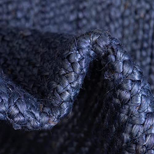 Unique Loom Braided Jute Collection Classic Quality Made Natural Hand Woven Area Rug (2' 0 X 3' 0 Rectangular, Navy Blue) #TOP5