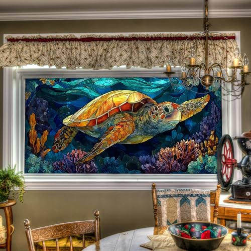 Vinilo decorativo adhesivo tortuga de mar HOYTITUTE 100x45 cm miniatura 1