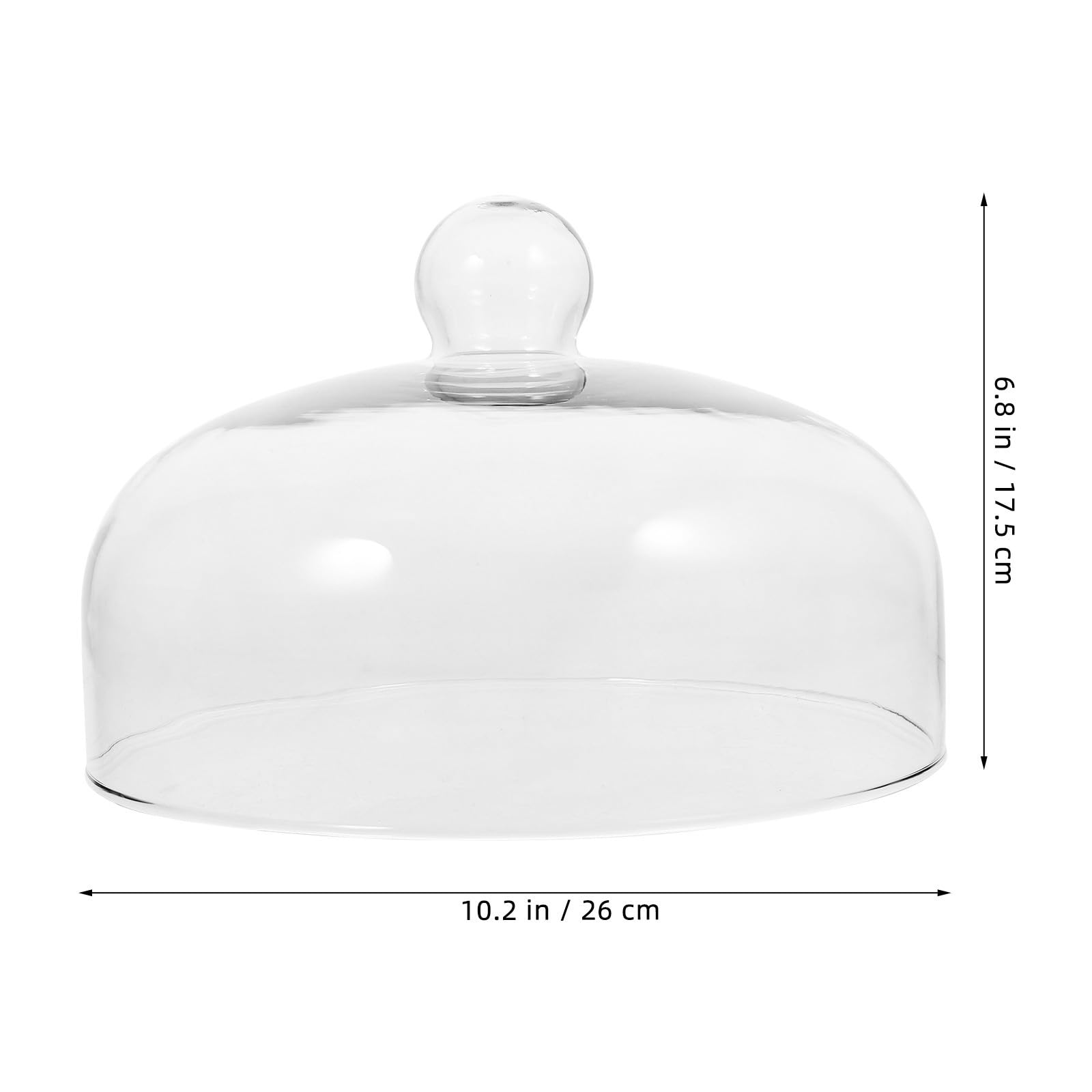 Cloche à Gâteau en Verre Robuste et Transparente, Protecteur Alimentaire sans Plomb pour Garder la Nourriture Propre et Fraîche, Desserts et Pâtisseries