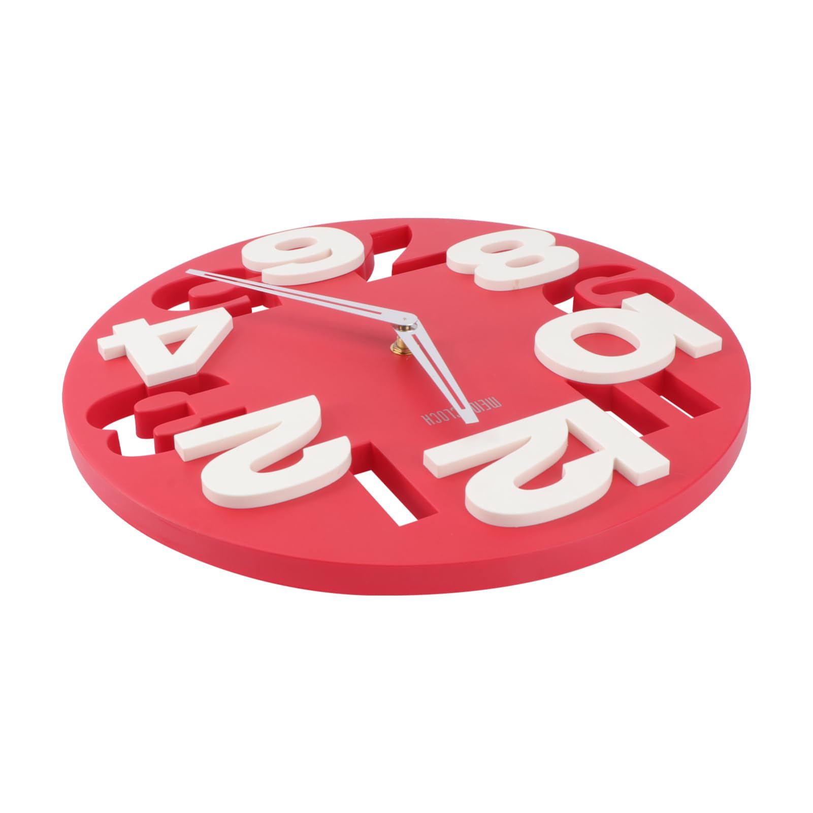 Horloge murale facile à accrocher rouge 3D quartz