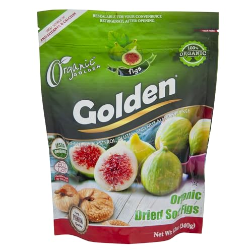Golden Organic Soft Dried Figs - 12 oz (340 g), Great Source of F...