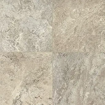 GlobalNiche Armstrong Classico Travertine Alterna Reserve Vinyl Tile Flooring, Blue Mist/Beige