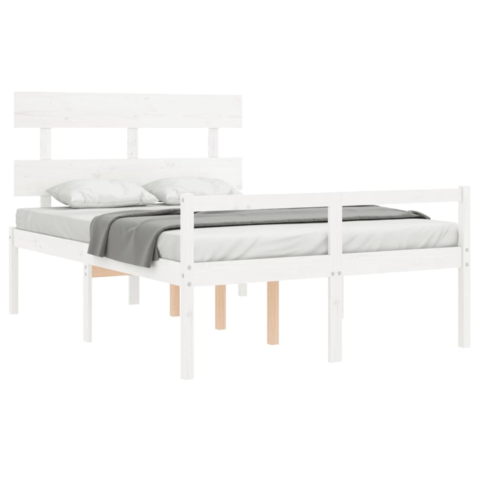 Massives Kiefernholzbett 120x190cm mit Stauraum & robusten Latten, 45cm Höhe - Seniorengerecht Model3195322